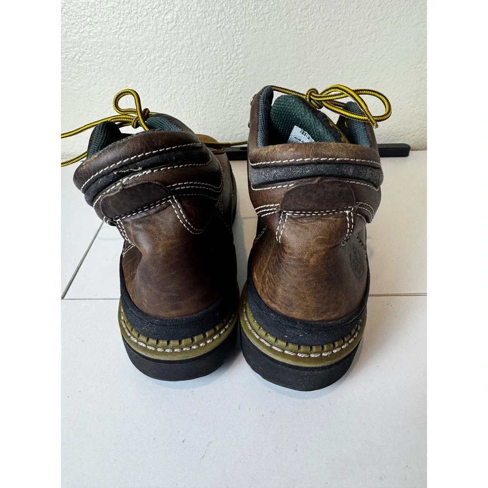 Georgia Giant Work Boots Mens 10.5 W 6 Inch Brown Leather Steel Toe Rugged